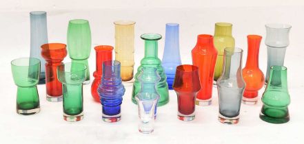 Group of Finnish Riihimäki art glass vases