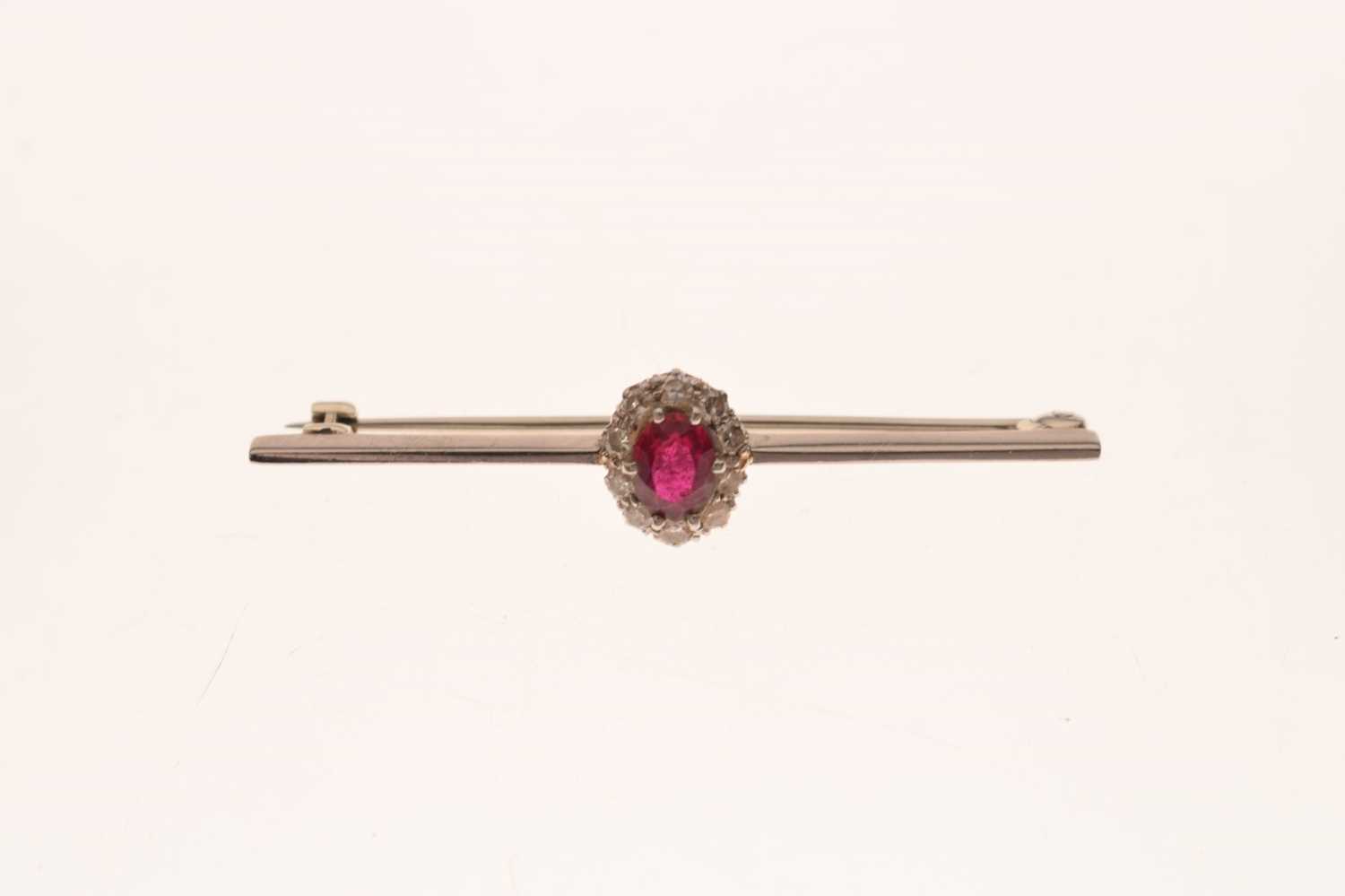 Ruby and diamond bar brooch - Image 6 of 6