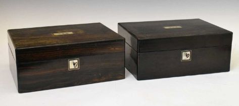 Two Victorian sewing/work boxes