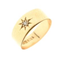 18ct gold diamond gypsy set ring