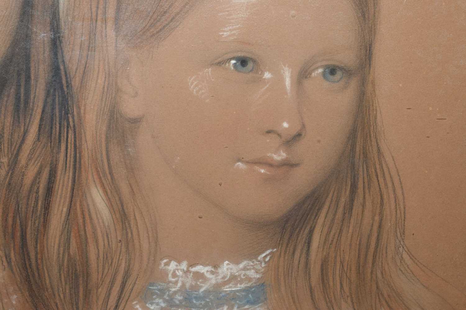 Alexander Blackley (1816-1903) - oval pastel of two young girls - Image 4 of 9