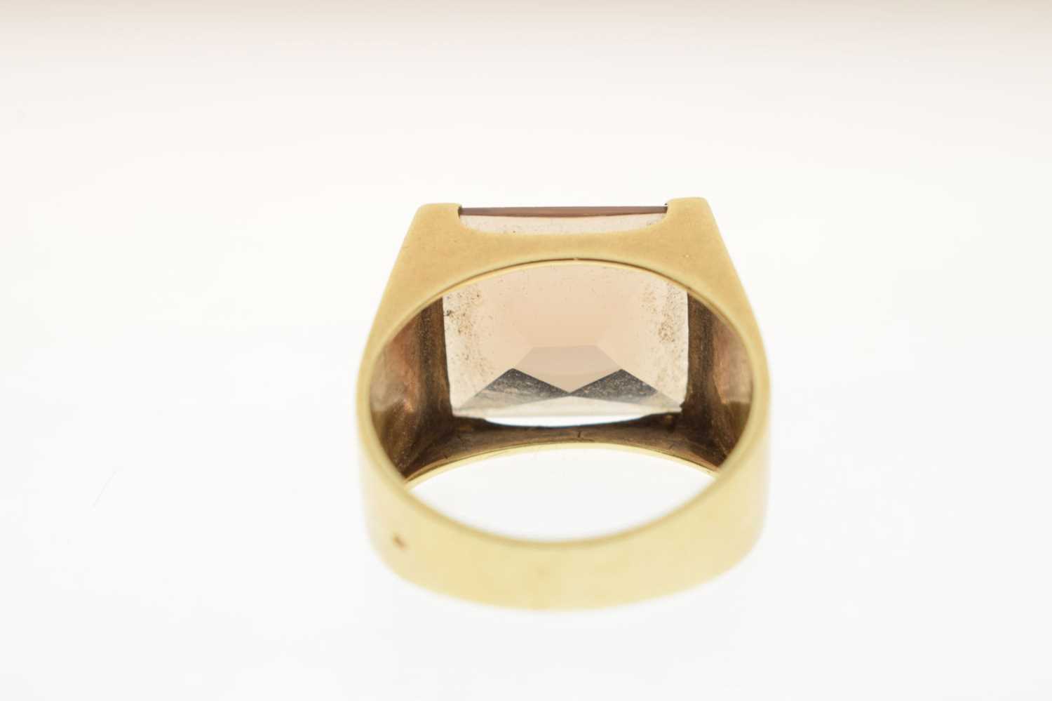 Modernist design ring set smoky quartz - Image 3 of 8