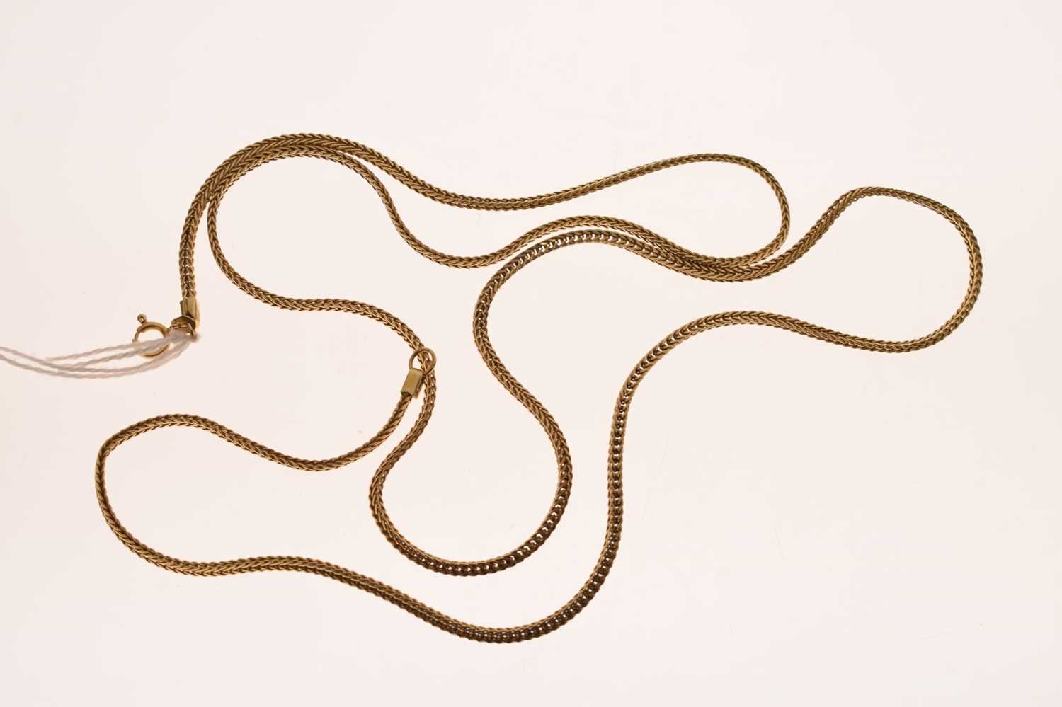 9ct gold fancy box link necklace - Image 2 of 6