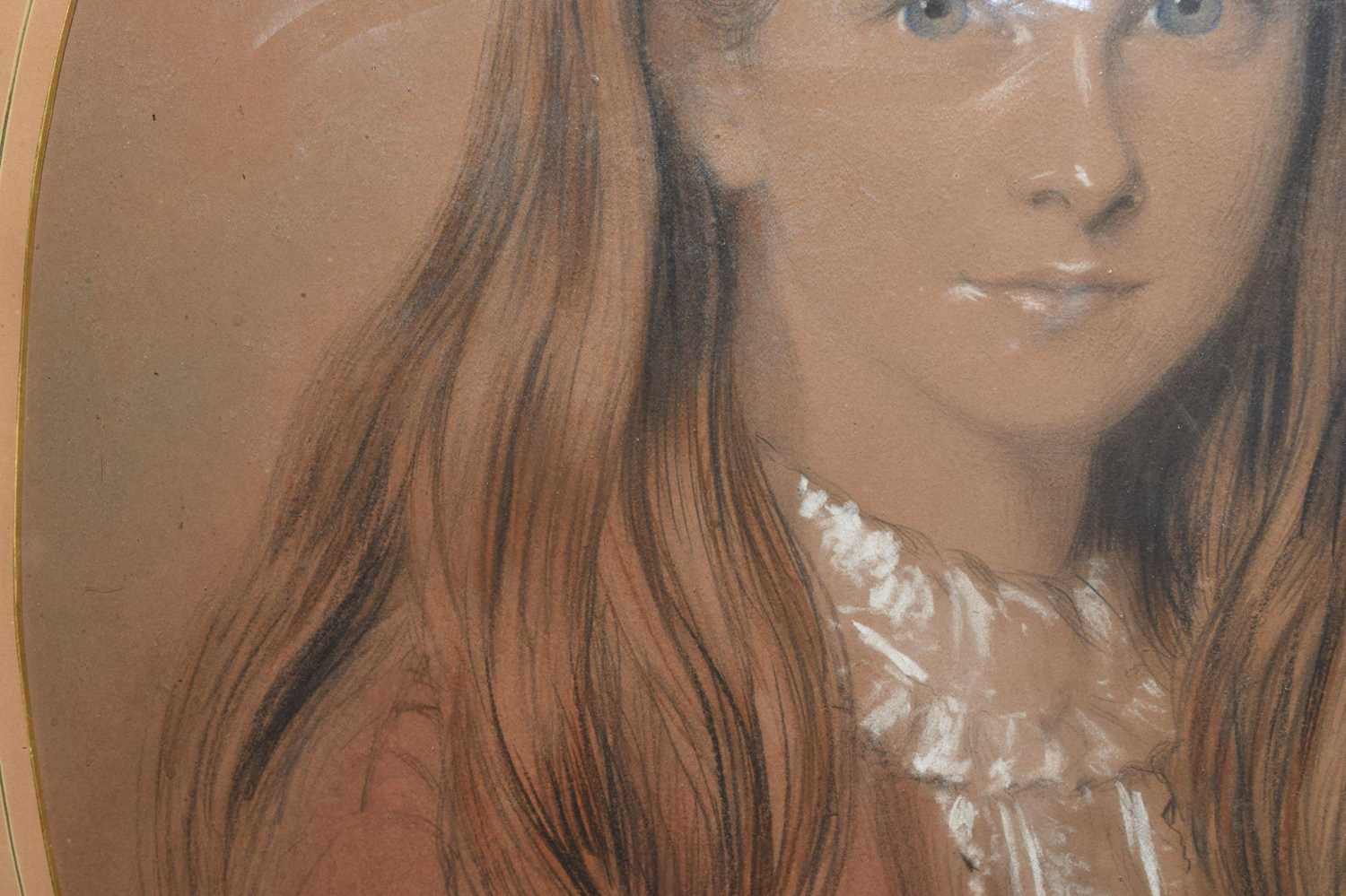 Alexander Blackley (1816-1903) - oval pastel of two young girls - Image 6 of 9