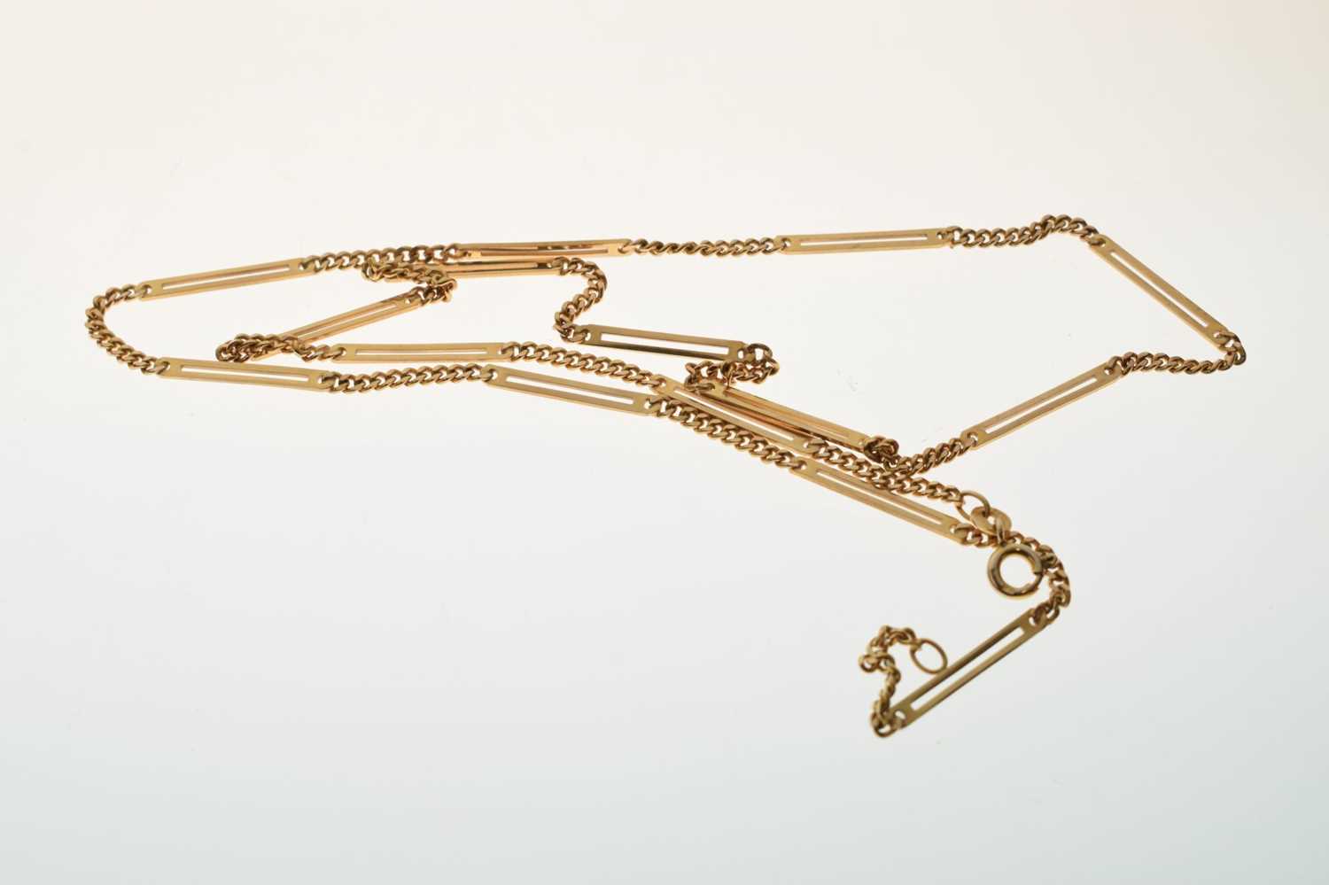 9ct gold trombone link necklace - Image 3 of 6