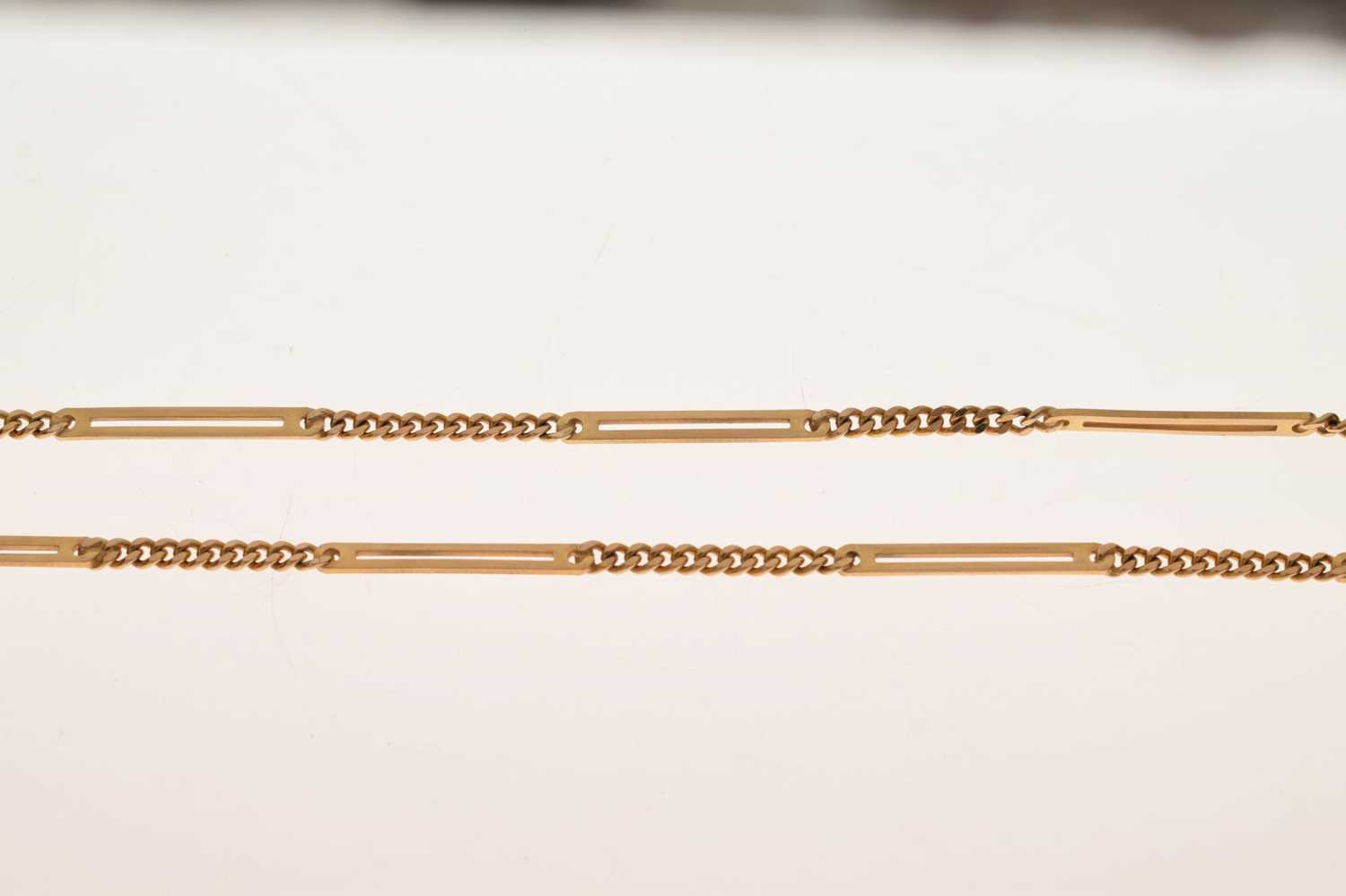 9ct gold trombone link necklace - Image 2 of 6