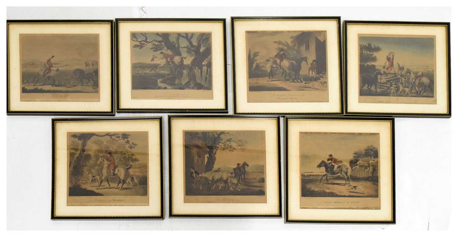 After Charles Loraine Smith (1751-1835) - Set of seven hunting hand coloured aquatints