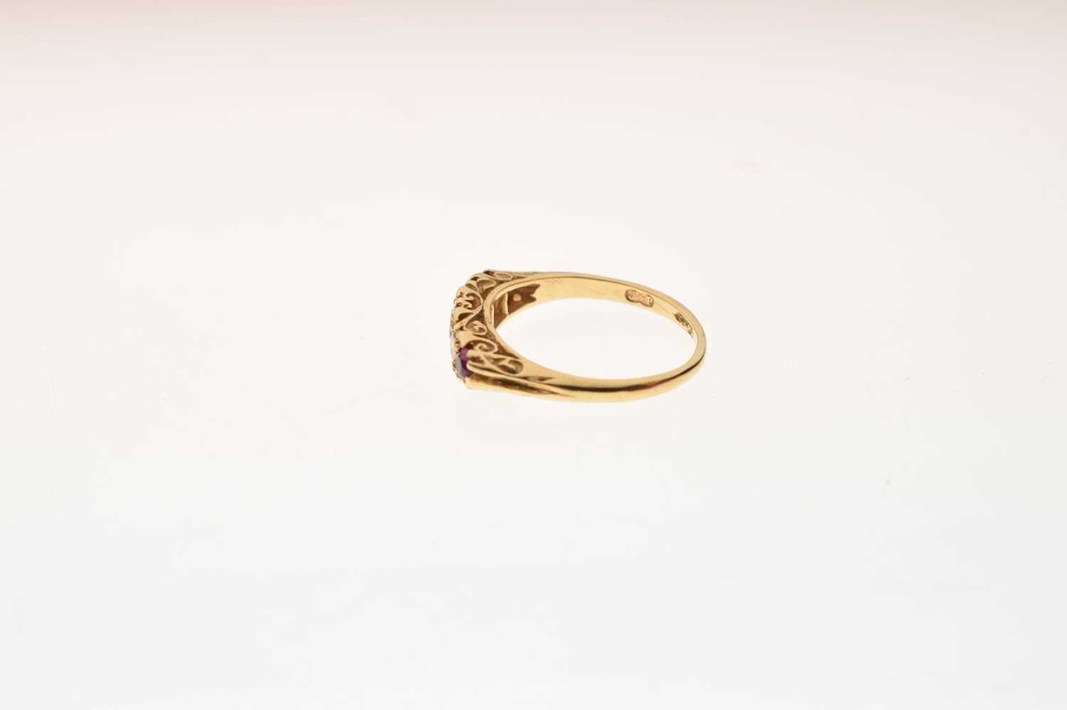 18ct gold ruby and diamond five-stone ring - Image 2 of 6