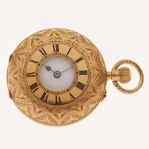 Edwardian lady's 18ct gold half hunter-style fob watch