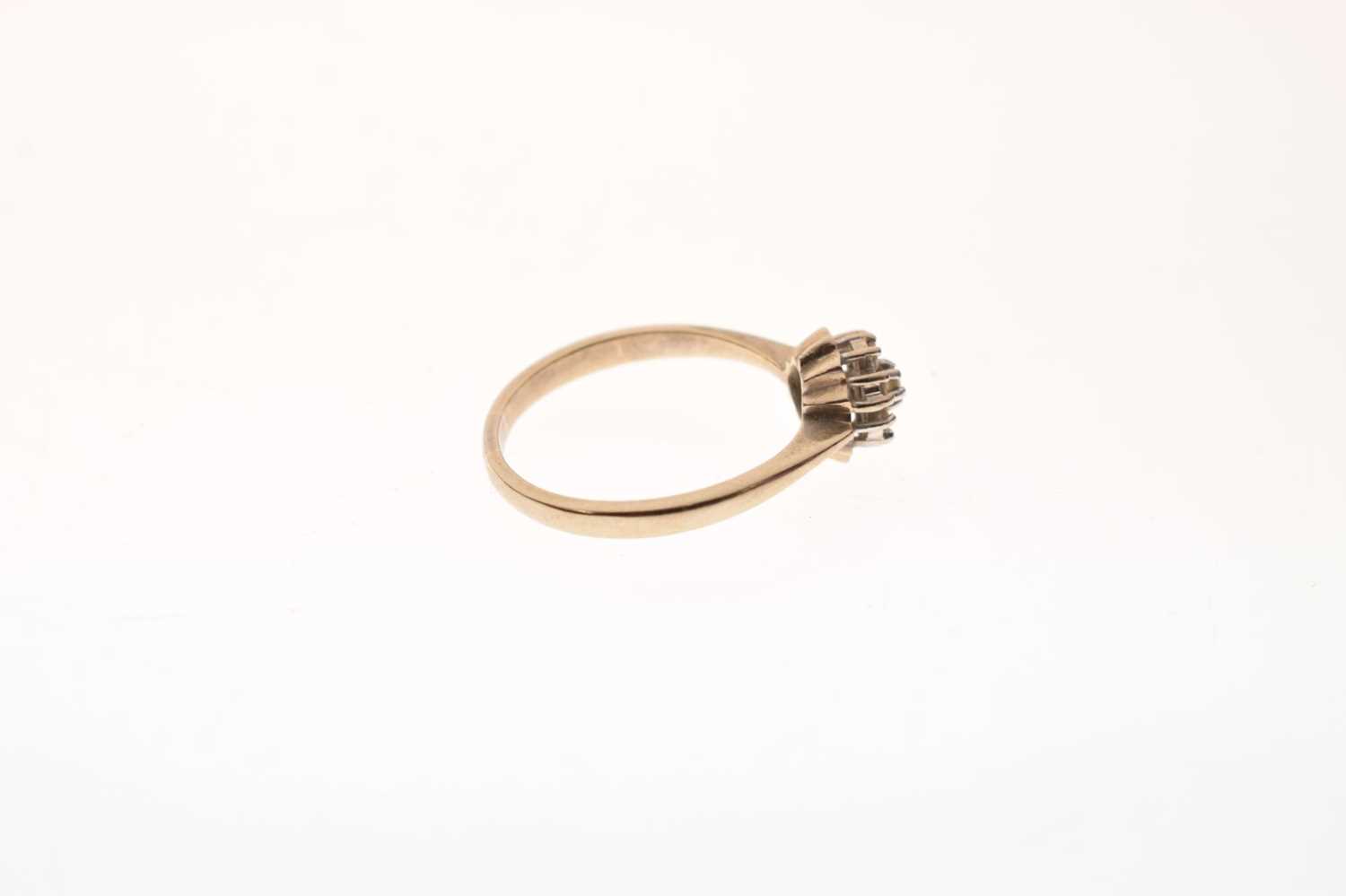 Diamond cluster ring, the white metal mount stamped '18ct' - Image 5 of 7