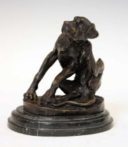 After Christopher Fratin (1801-1864) - Bronze sculpture of dog scratching