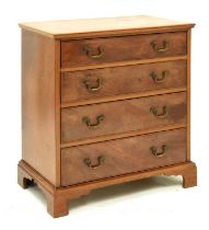 Mahogany diminutive chest of four graduated drawers