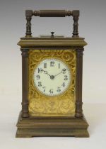 French brass-cased repeater carriage clock