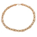 9ct gold gate link collarette necklace