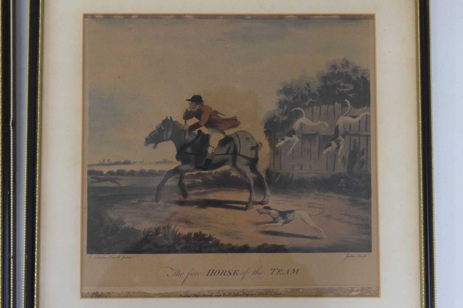 After Charles Loraine Smith (1751-1835) - Set of seven hunting hand coloured aquatints - Image 2 of 8