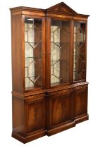 Brights of Nettlebed Georgian-style mahogany breakfront library bookcase