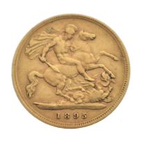 Victorian gold half sovereign, 1895