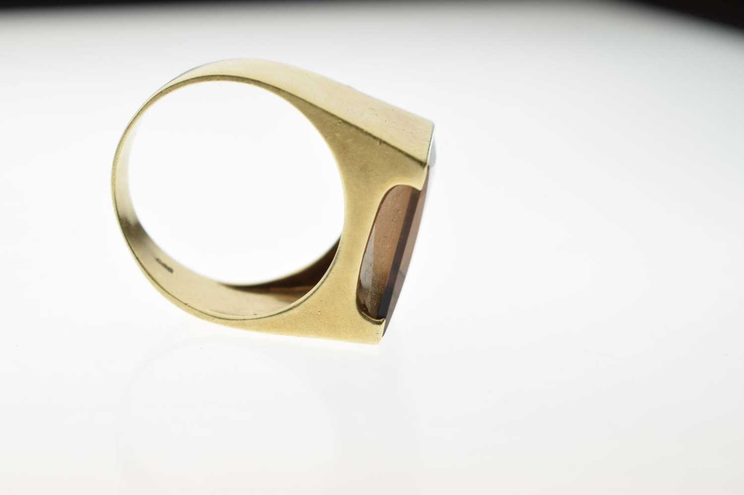Modernist design ring set smoky quartz - Image 6 of 8