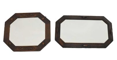 Two circa 1920s oak wall mirrors