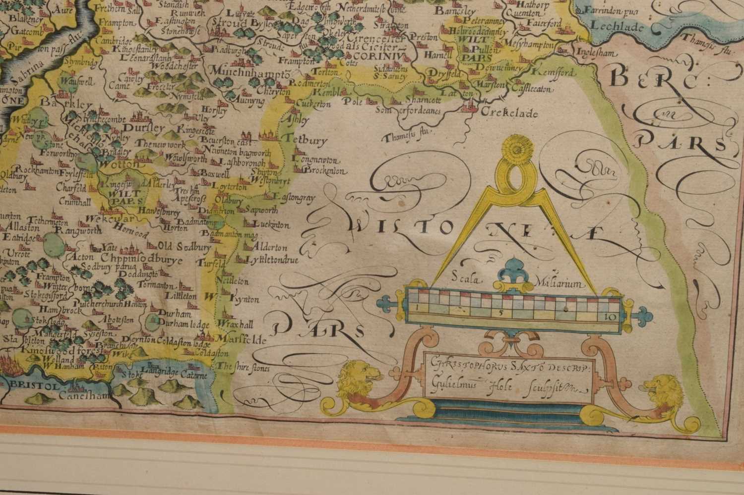 Two 17th century hand-coloured maps of Gloucestershire & Warwickshire - Image 6 of 12