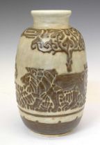 Richard Joyce - Pilkington's Low Relief lapis vase