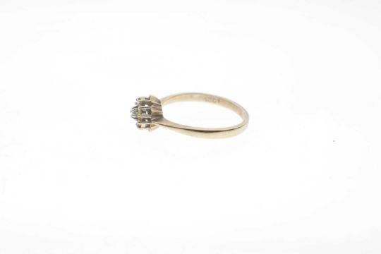 Diamond cluster ring, the white metal mount stamped '18ct' - Image 3 of 7