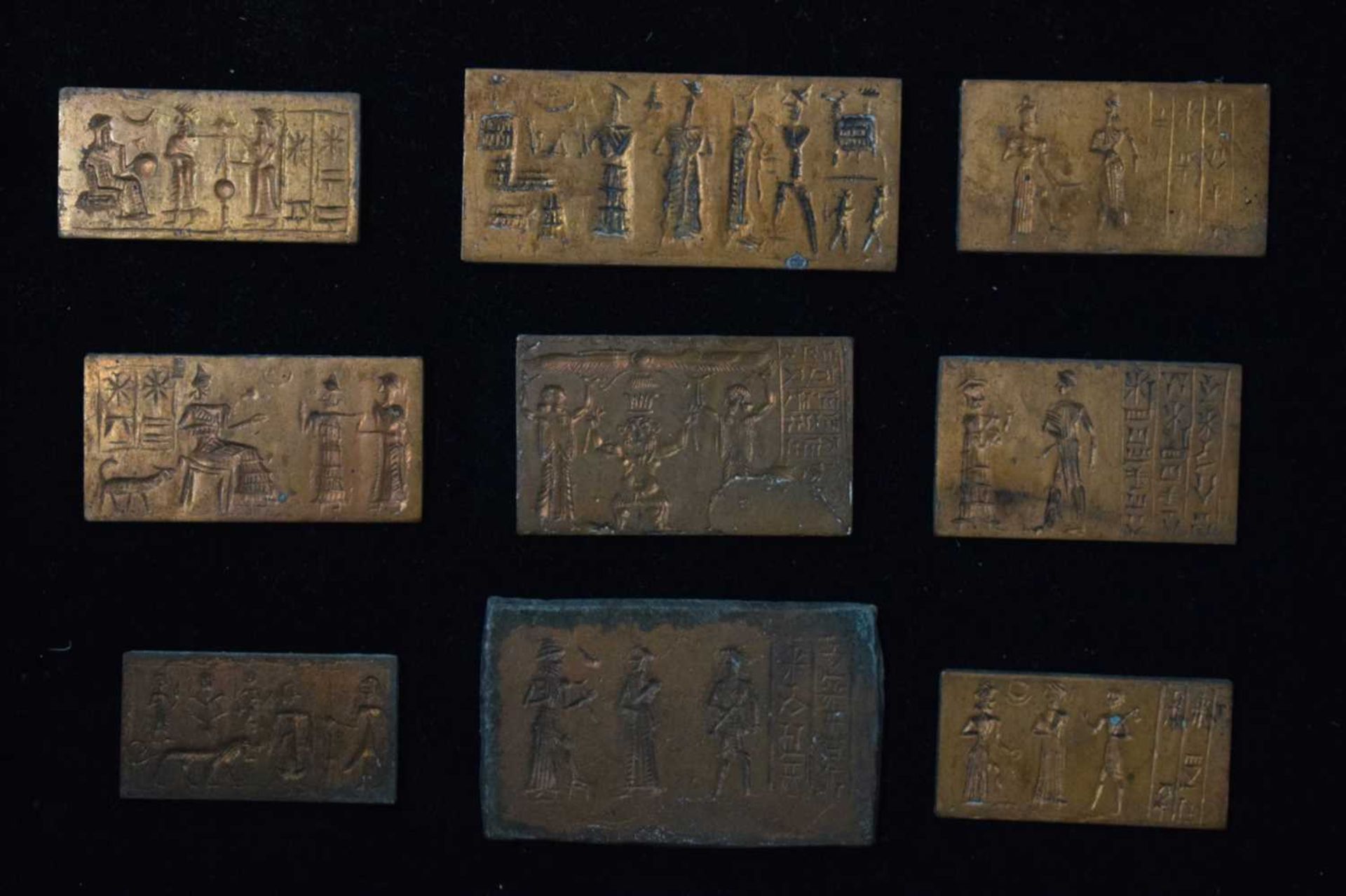 Collection of approximately seventy Grand Tour style cast metal rectangular intaglios - Image 6 of 10