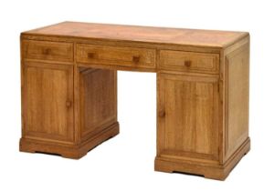 Brynmawr oak twin pedestal desk