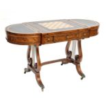 Fine Regency rosewood sofa backgammon table, in the manner of Gillows of Lancaster