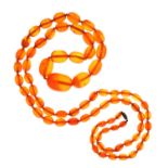 Amber bead necklace