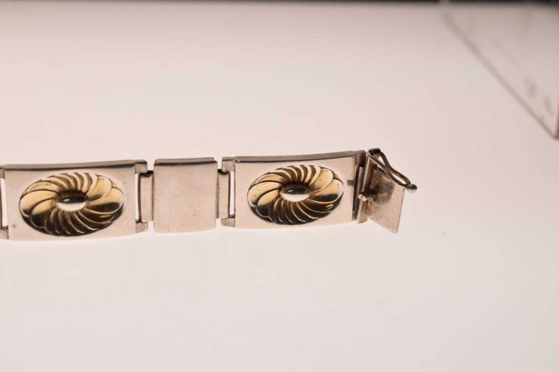 Georg Jensen silver parcel gilt bracelet, No.56A - Image 4 of 11