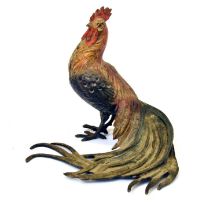 Austrian cold painted bronze model of a cockerel