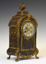 Late 19th century French red boulle mantel clock