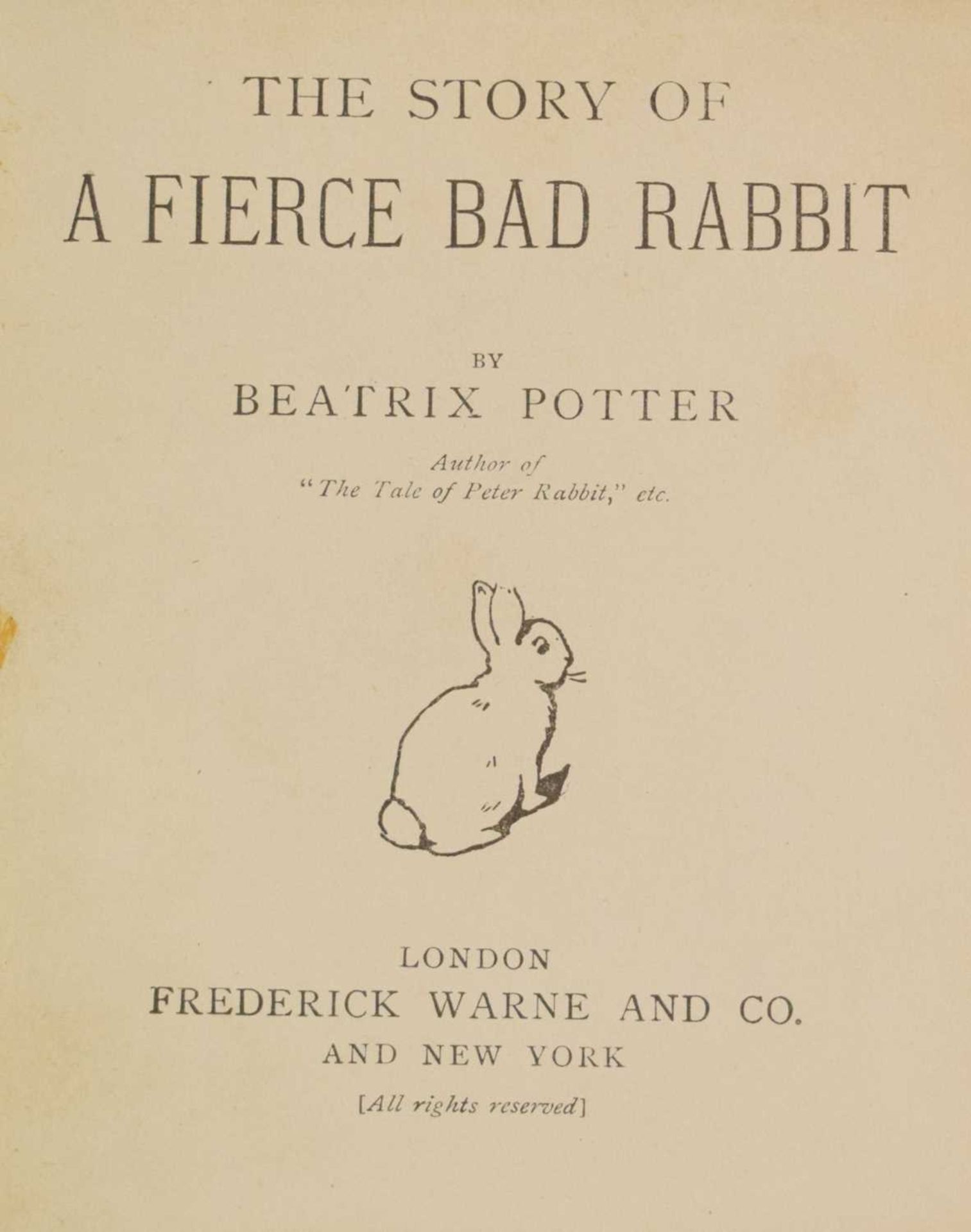 Potter, Beatrix - 'The Story of A Fierce Bad Rabbit' - First Edition - Image 8 of 20