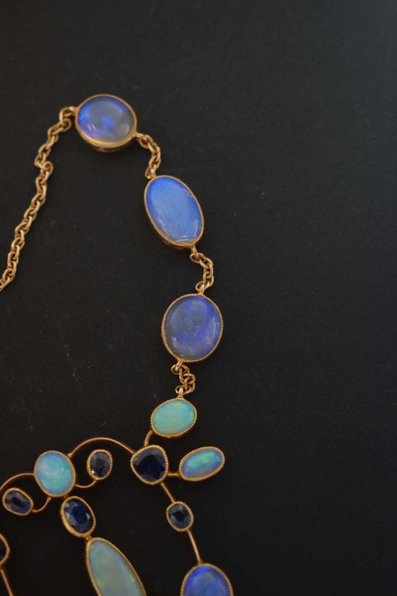 Opal and sapphire pendant necklace in the Arts and Crafts manner - Image 6 of 12