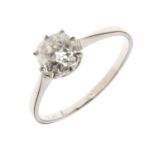 Diamond solitaire platinum ring