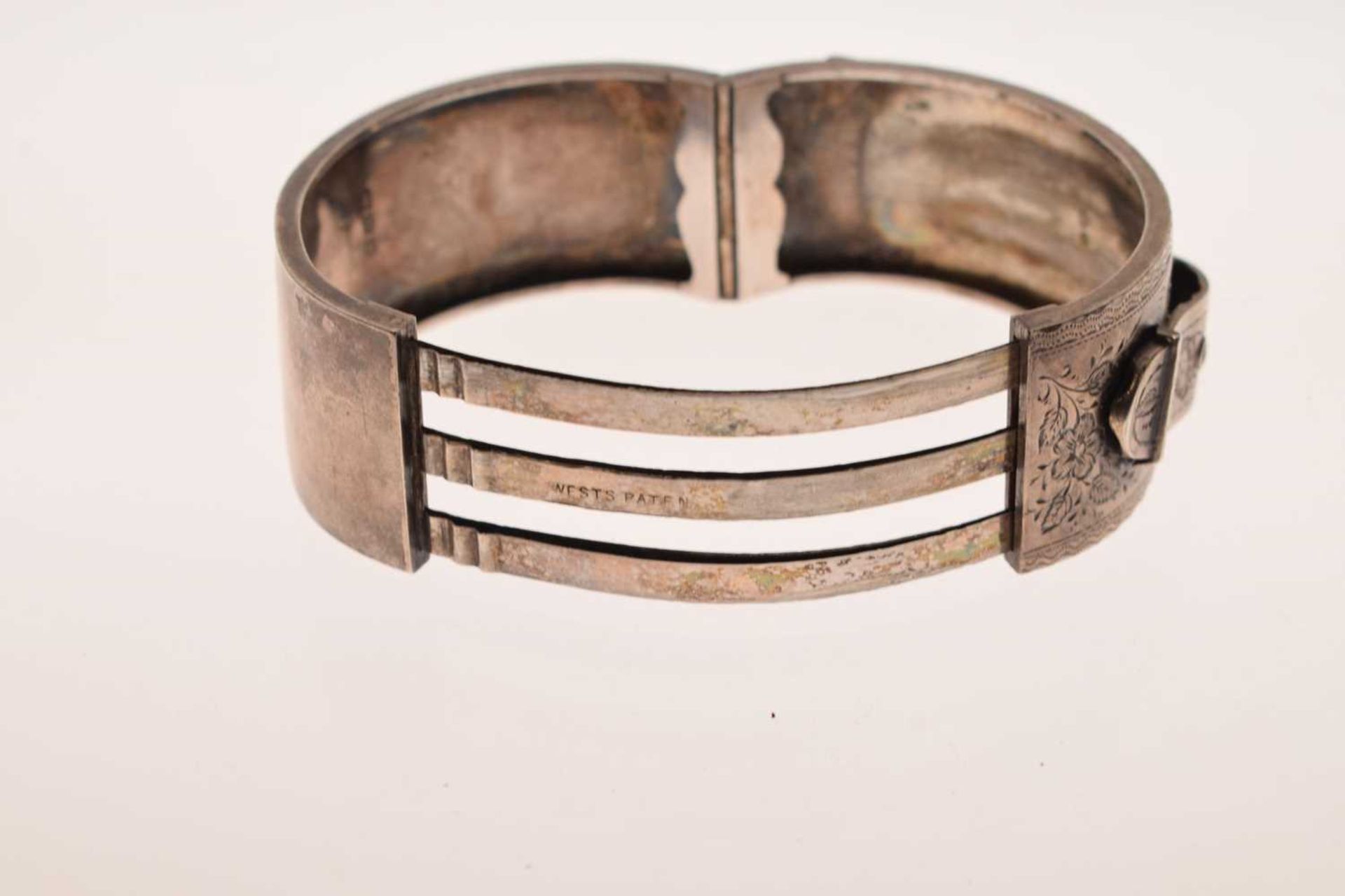 Late Victorian West's Patent silver cuff bangle - Image 9 of 10