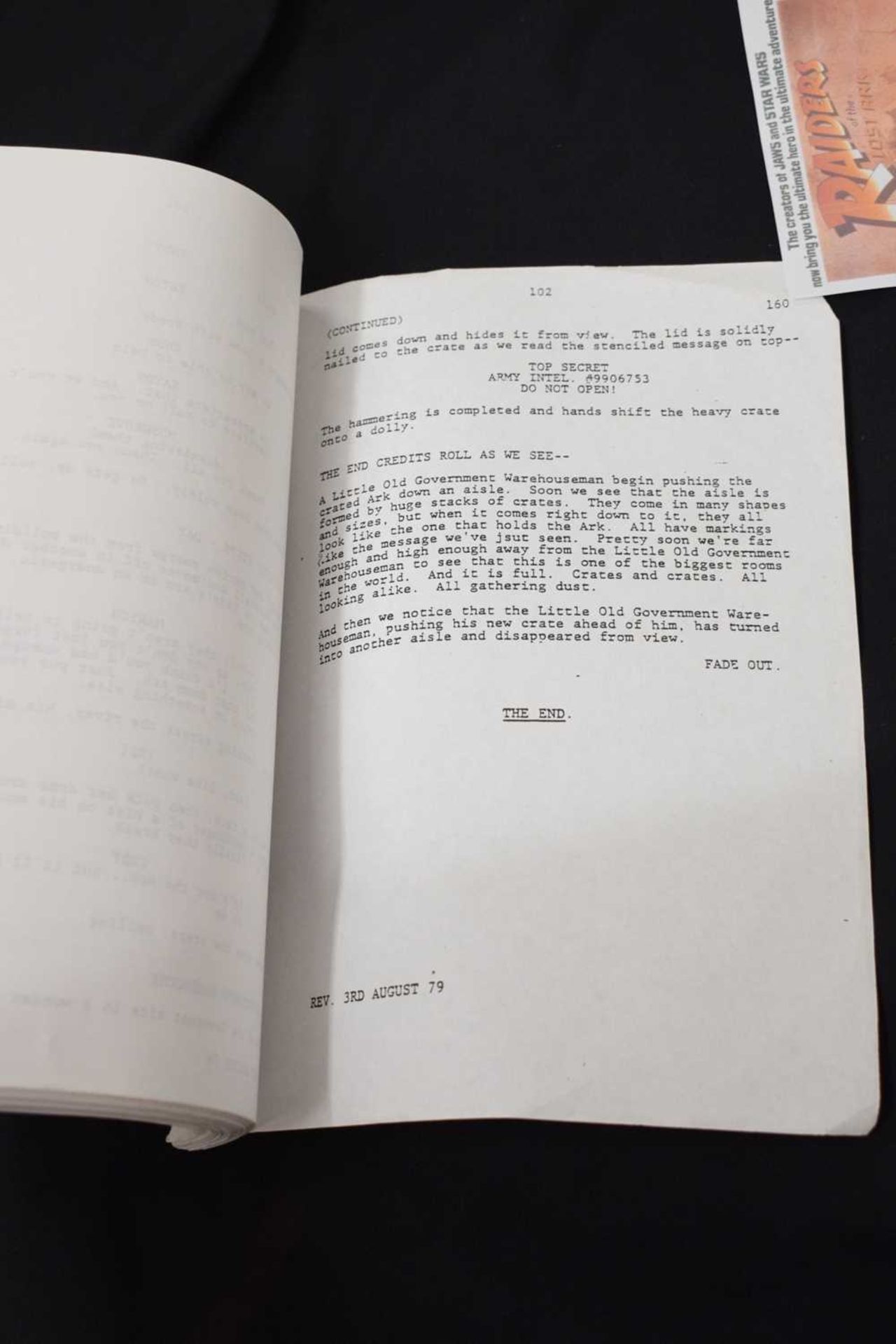 Raiders of the Lost Ark (1981) draft screenplay film script - third revised edition - Image 9 of 10