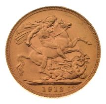 George V gold sovereign, 1912