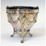 George III silver footed bowl with neo-classical decoration