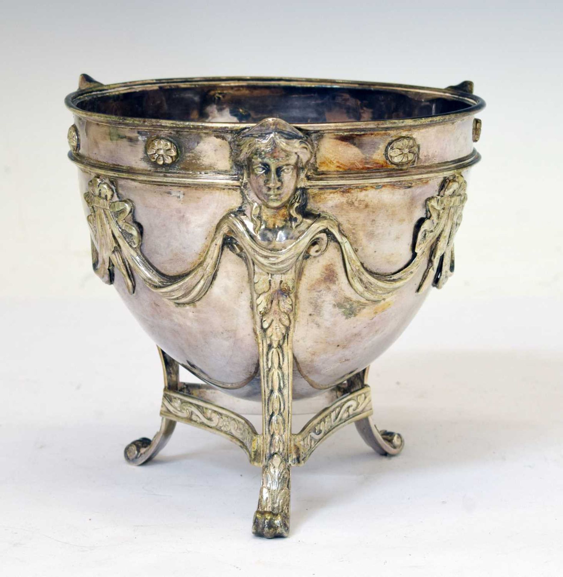 George III silver footed bowl with neo-classical decoration