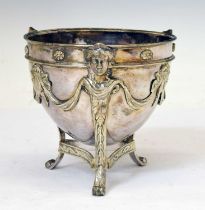 George III silver footed bowl with neo-classical decoration