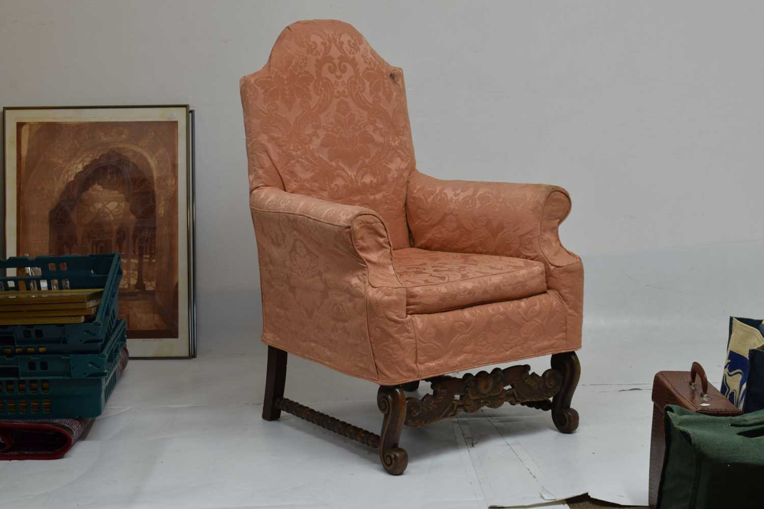 French carved walnut armchair, 18th century taste - Image 15 of 15