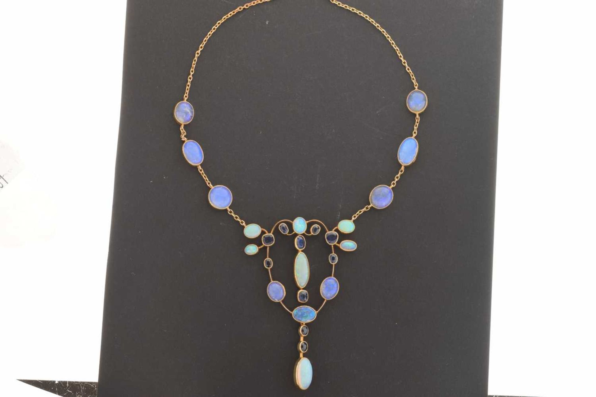 Opal and sapphire pendant necklace in the Arts and Crafts manner - Image 12 of 12