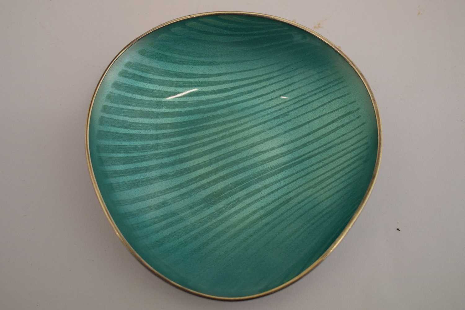 Anton Michelsen - Danish white metal and green enamel dish - Image 2 of 14