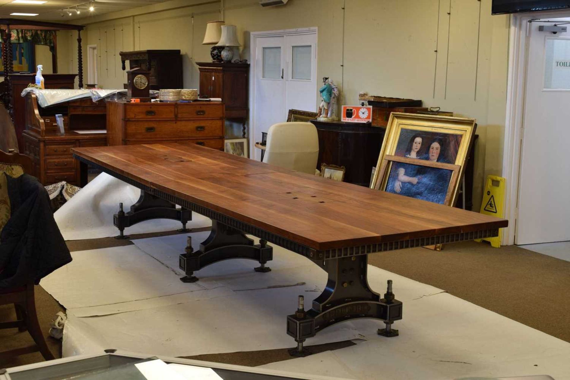 Steel Vintage 'Brunel' bespoke steel and American black walnut boardroom table - Image 19 of 19