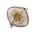 Yellow diamond and diamond ballerina cluster dress ring