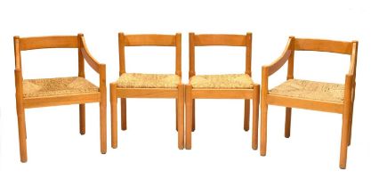 Set of four Vico Magntretti Caramite chairs