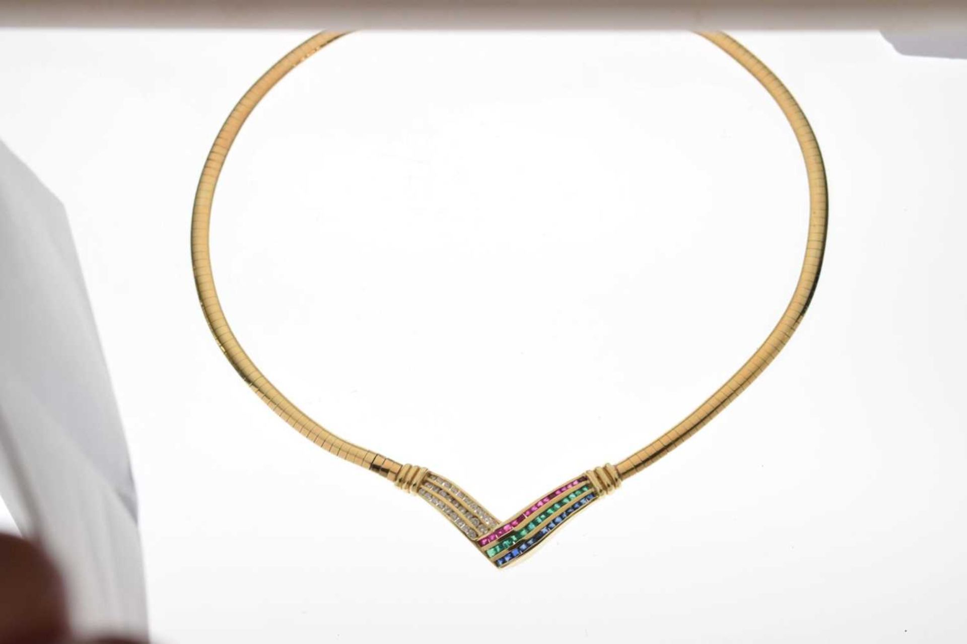 Diamond, ruby, emerald and sapphire collar necklace - Image 10 of 10