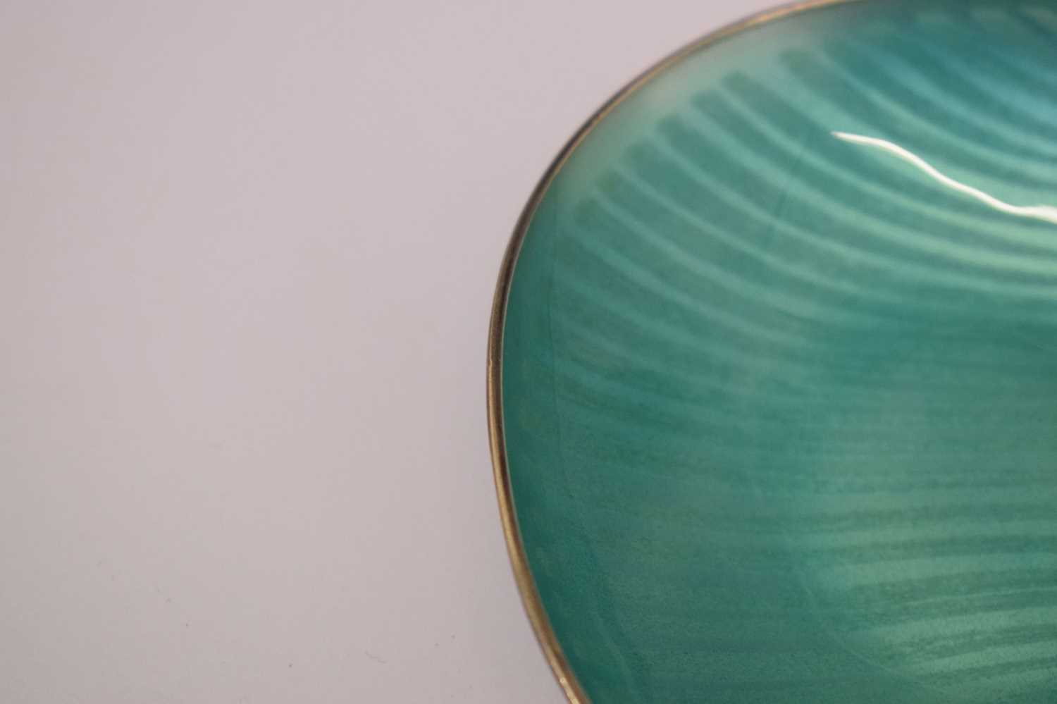Anton Michelsen - Danish white metal and green enamel dish - Image 6 of 14